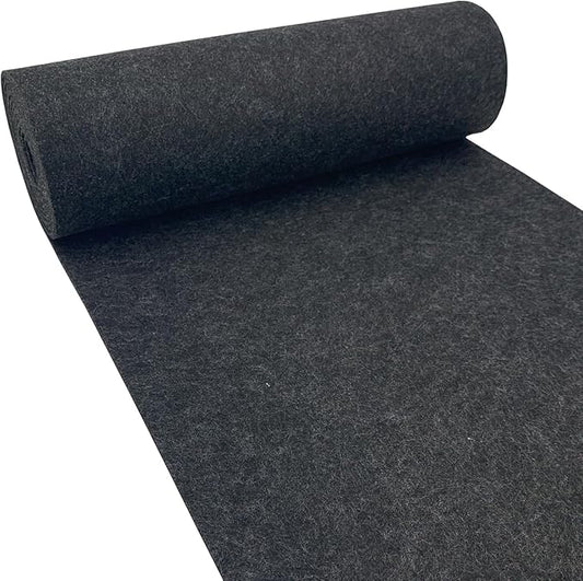 aufodara Felt Fabric 11.8 x 98.4 inch Craft Felt Fabric Roll, Felt 3mm Thick for Felt Table Mats DIY Arts & Crafts Patchwork Sewing Decorations (Grey Black)