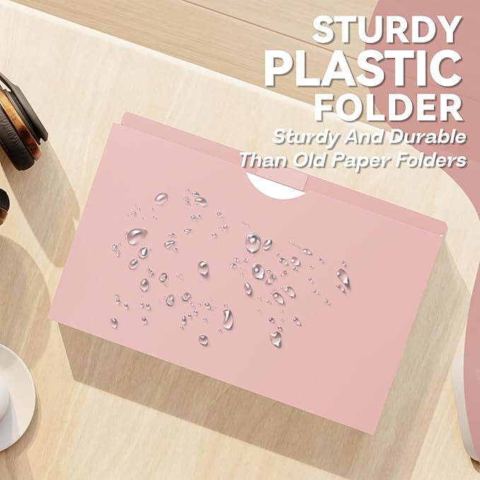 Plastic 2 Inch Manila File Jackets,Legal Size,12 Pack Manilla Pocket Folders,Expandable File Jackets for Document,Expansion Pocket,Straight Cut Tab,Poly Project File Jacket,Pastel Color