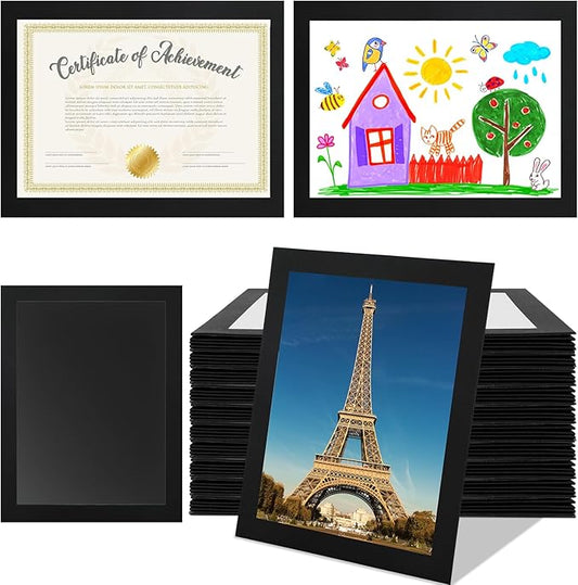8.5 x 11 Paper Diploma Frame with High Definition PVC Window Paper Certificate Degree Document Holder Picture Photo Frames Display Gallery Wall Frame Art Frames for Tabletop and Wall Display(60,Black)