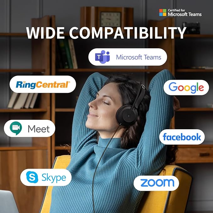 Yealink UH37 Professional USB Headset with Microphone for PC Laptop Noise Cancelling & Volume Control VoIP Skype Online Conference(USB-A)