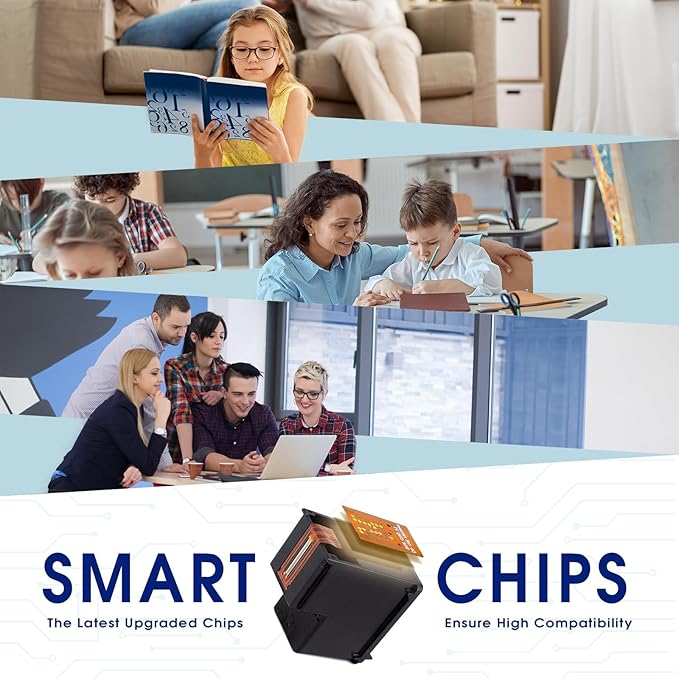 67XL 67 Ink Cartridges Black/Color Combo Pack Compatible for HP Ink 67 67XL Printer Ink Works with Envy 6455e 6400 6155e 6055e 6000 Deskjet 4255e 4155e 4100e 2755e 2700 (Black, Color) 2Pack