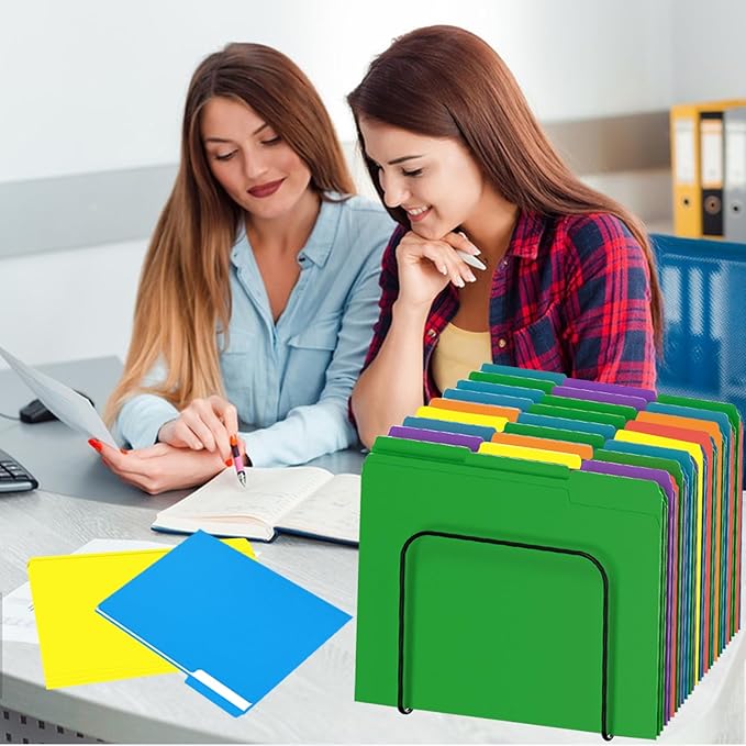 File Folder, HERKKA 120 Pack 1/3 Cut Tab File Folders, Colored File Folders Great for Organizing and Filing, Letter Size, Assorted 6 Colors