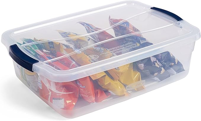 Rubbermaid Cleverstore 17 Qt Clear Storage Bins with Lids, 6-Pack, Stackable, BPA-Free, Made in USA