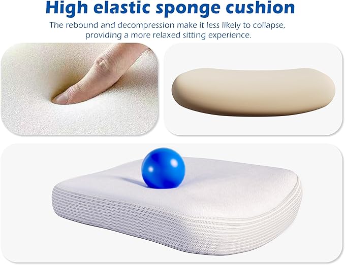 TRALT Ergonomic Office Chair - Desk Chair with Adjustable Headrest Lumbar Support Computer Chair - Mesh Comfy Chair with Flip-up Armrests - Gaming Chairs for Adults Home Office (Leather, White)