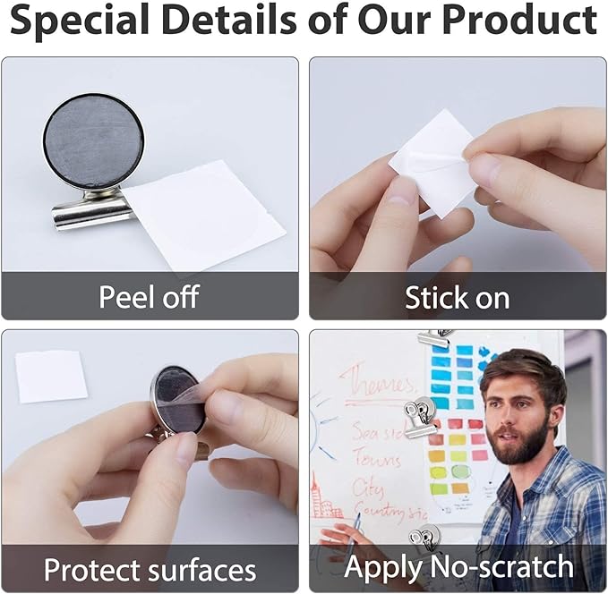 VNDUEEY 12 Pack Fridge Magnet Refrigerator Magnets, Strong Magnetic Clips, Magnet Clips for Whiteboard, Locker, Photo Displays, Kitchen, Office Organizing Decorating