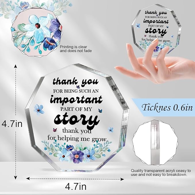 Teacher Appreciation Gifts for Women Men Teachers Day Appreciation Week Thank You Gifts Birthday Christmas Thanksgiving Gifts for Boss Leader Coworker Manager Coach Mom Teacher Acrylic Signs Plaques