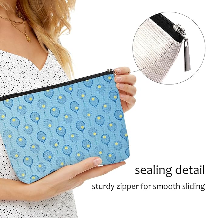 6 PCs Inspirational Tennis Makeup Bag, Accessories Gift Cosmetic Bag, Player Graduation Birthday Gifts for Women & Girls Tennis Lovers