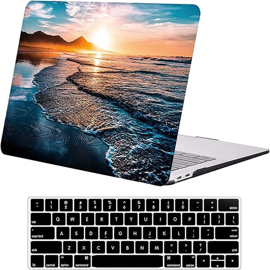DTangLsm Compatible with MacBook Pro 16 inch Case 2025 2024-2021 M4 M3 M2 M1 A3403 A3186 A2991 A2780 A2485 Pro Max, Slim Protective Plastic Hard Shell Case & Keyboard Cover for MacBook Pro M4, Beach