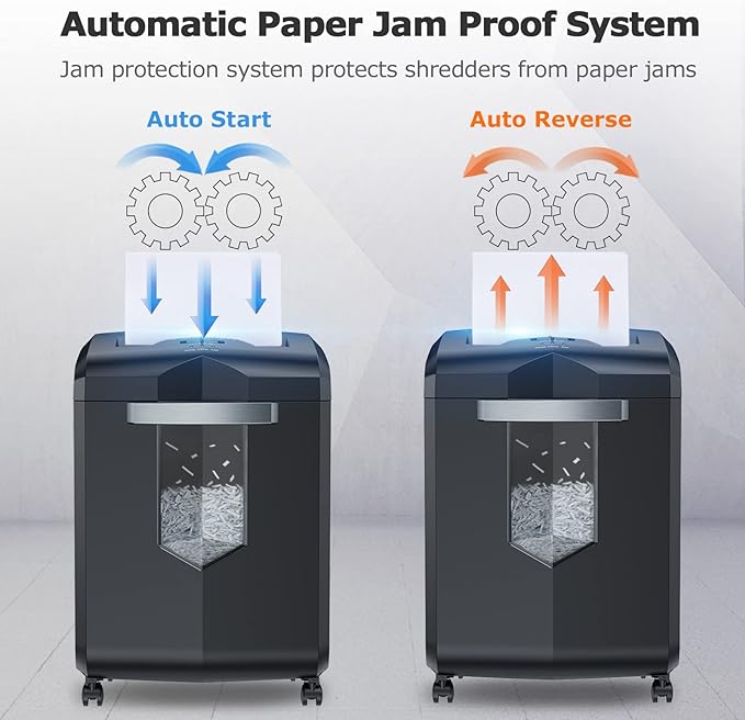 Bonsaii Paper Shredder, 18-Sheet 60-Minutes Shredder for Office Heavy Duty Cross-Cut Shredder with 6 Gallon Pullout Basket 4 Casters(C149-C)