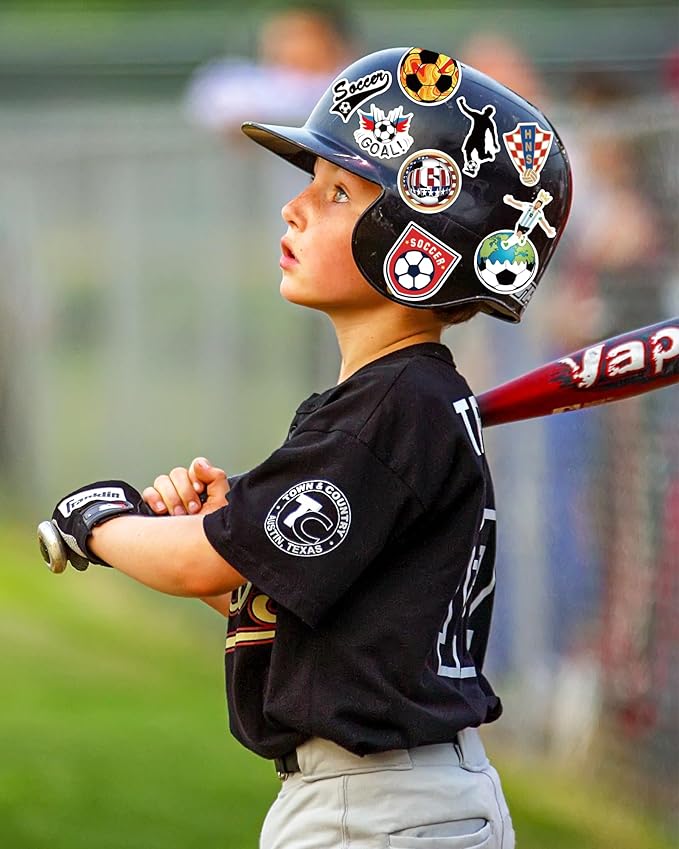 100 Pcs Sport Stickers for Kids, Soccer Water Bottle Stickers, Vinyl Waterproof Laptop Sticker for Water Bottle, Bulk Sticker Packs for Boys Kids Classroom Prizes for Elementary Students