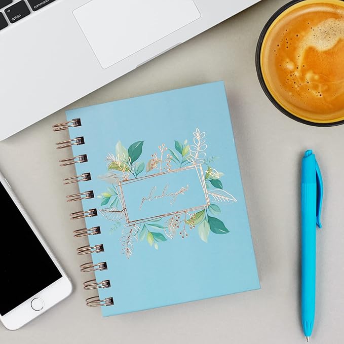 PLANBERRY Password Book Premium – Small Internet Address Organizer with A-Z Tabs – Pocket Website Password Keeper with Alphabetical Tabs – 4.7x5.7″, Hardcover (Spring Blue)