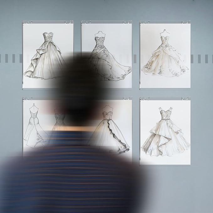 NIUBEE 10 Pack Acrylic Sign Holder 8.5 x 11 inches Clear Wall Mount Frame Bonus , Wall Mount Plastic Sign Holder Perfect for Home, Office, Store, Restaurant- Vertical