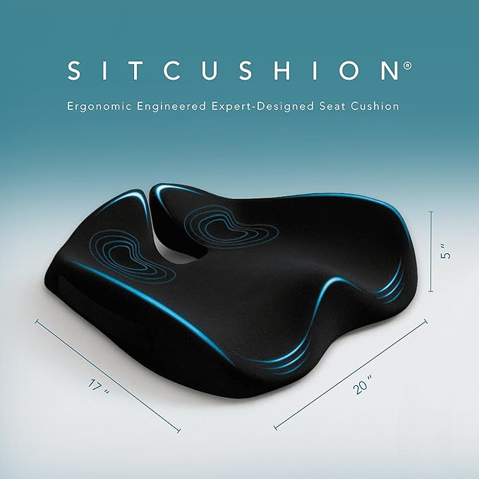 X Large Seat Cushions for Office Chairs, Car & Truck. Gaming Chair Seat Cushion and Sciatica Pain Relief Pillow for Back Pain. Orthopedic Coccyx Cushion for Tailbone Pain Relief (Original Black)