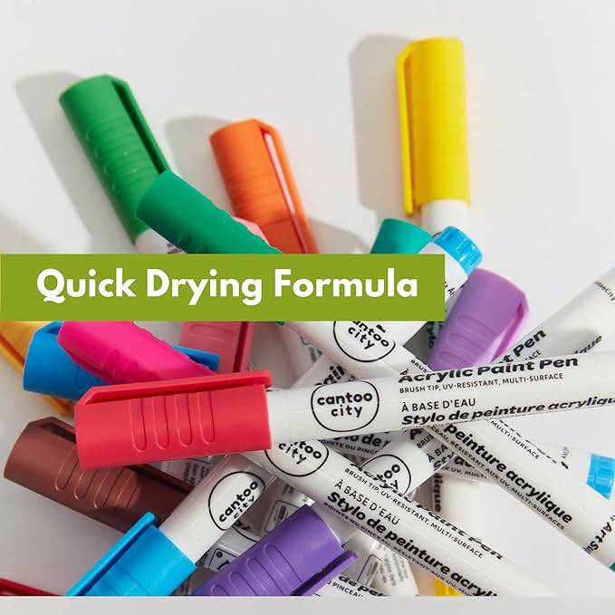 36-Color Acrylic Paint Markers Set – Vibrant multicolour Paint pens for Precision Painting on Multiple Surfaces for Paper, Canvas, Rock, Glass, Wood