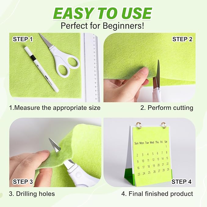 XSEINO 13 Rolls Matcha Green Felt Fabric,8"x35"(20.5x90cm) 1.4mm Thick Soft Felt Fabric Sheet for Crafts,Matcha Green Series Colors Soft Nonwoven Fabric,Fit for Decoration, Sewing, DIY Crafts