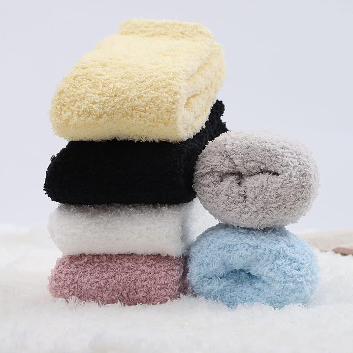 Womens Fuzzy Socks Microfiber Soft Cozy Warm Slipper Sleeping Winter Sock Fluffy Cabin Plush Stocking Stuffers