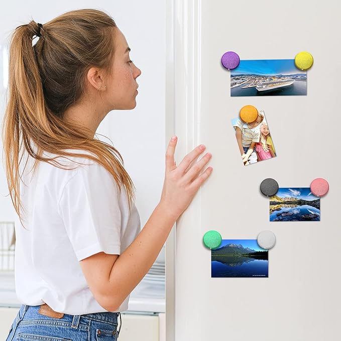 Qualsen Fridge Magnet, 20 Pack Cute Magnets for whiteboard, Refrigerator, Locker, Office, Classroom, Kitchen (Black)