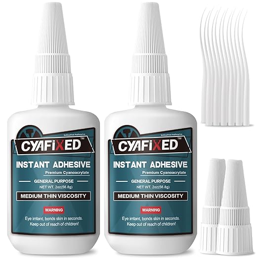 Super Glue Liquid 113.6 Gram, Fast Medium Thin Viscosity Instant Clear Cyanoacrylate Adhesive, Food Safe CA Glue for Shoe Repair Leather Ceramic Plastic Glass Metal Wood Aquarium Rubber Pottery Craft