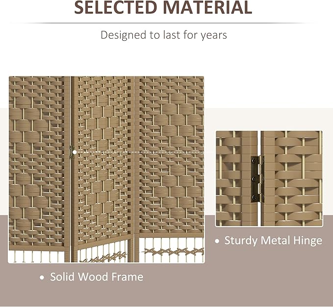 NicBex Room Divider 3 Panel Room Dividers with Woven Paper Design Partition Room Dividers and Folding Privacy Screens 5.6 FT Wall Divider for Office, Room Separation,47.25"W x 0.5"D x 67"H, Natural