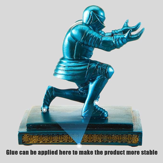 Spakon Knight Pen Holder with 2 Pens Resin Desk Organizers and Accessories Funny Executive Pen Stand Fancy Cool Office Gadgets Cool Desk Decorations for Men Home Supplies(Classic,Blue)