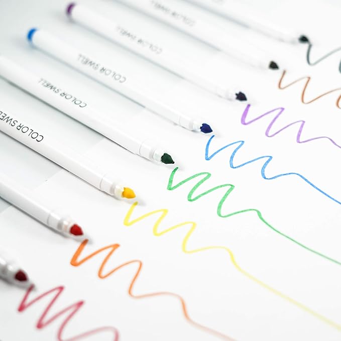 Color Swell Super Tip Washable Bulk Marers Pack 10 Boxes of 8 Vibrant Colors (80 Total)