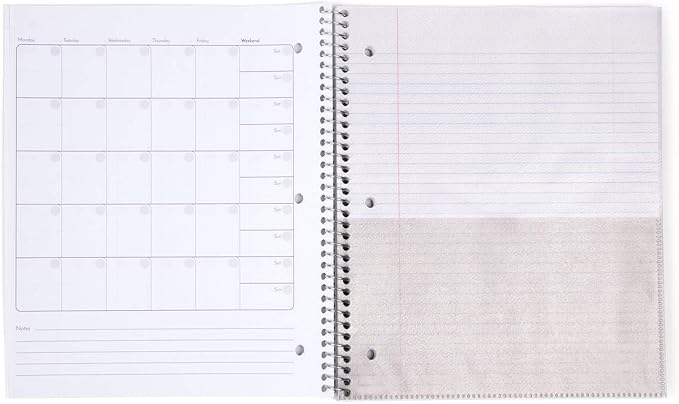 Mintra Office Durable Spiral Notebooks, 1 Subject, (Teal, College Ruled 3 Pack) - 100 Sheets, Poly Pocket, Moisture Resistant Cover, Strong Chipboard back, For School, Office, Business