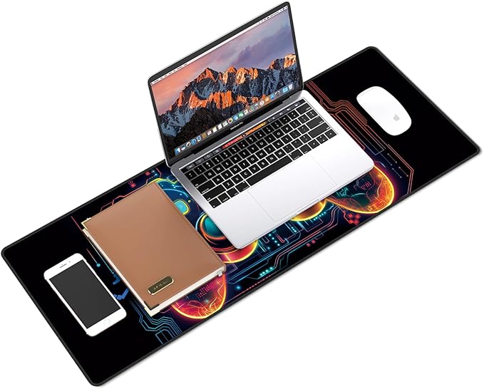 Galdas Gaming Mouse Pad XXL XL Large Long Extended Big Mousepad Non-Slip Rubber Keyboard Mouse Pad with Stitched Edges for Laptop Home Office (31.5x11.8x0.08 Inch) … (Handle)