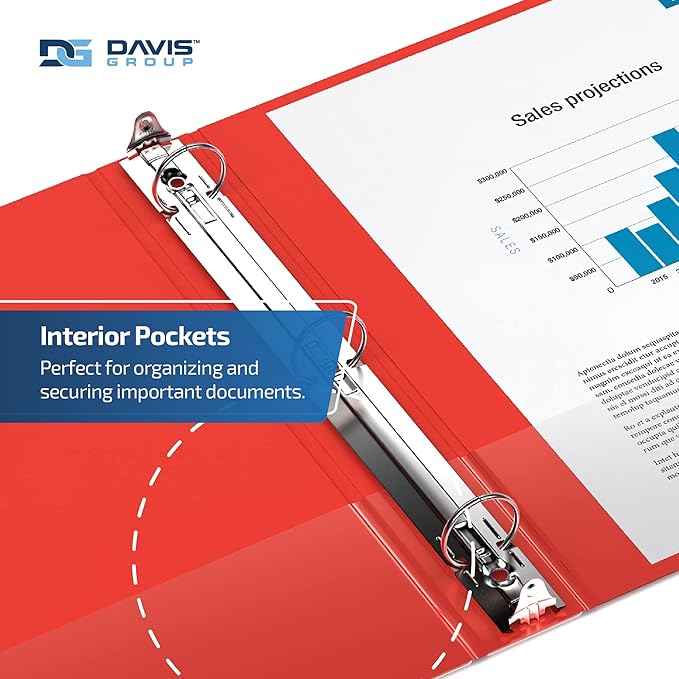 Premium Economy 6-Pack 3-Ring Binders for School or Office, Round-Ring Binders, 1.5 Inch, Red