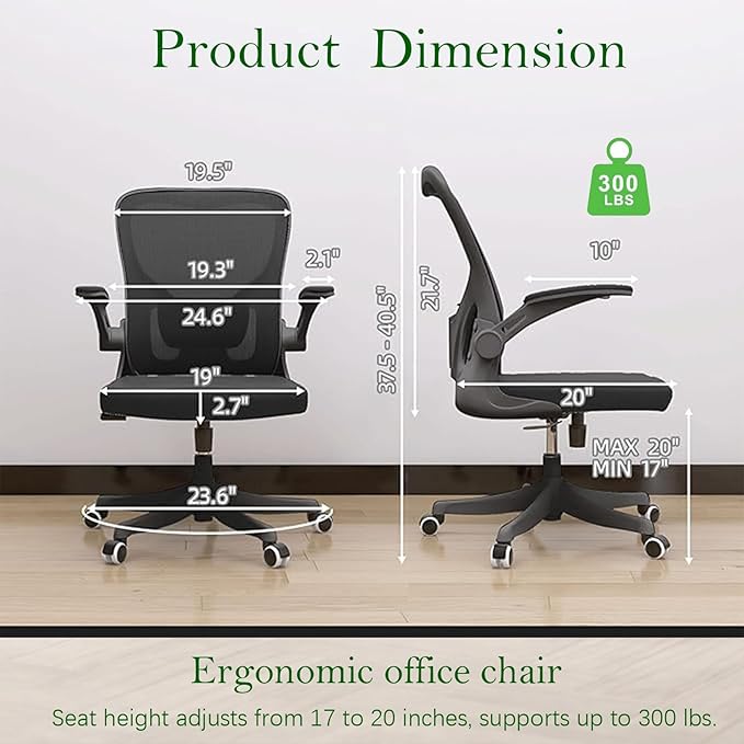 Desk Office Chairs Computer Mesh Chair Executive Chair with Lumbar for Home & Office (05Blcak)