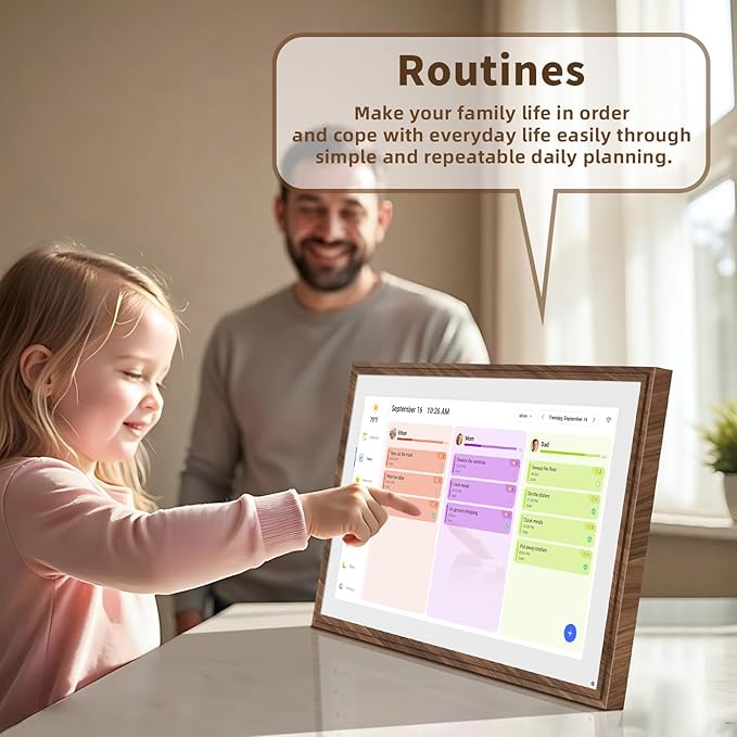 15.6 Inch Digital Calendar Chore Chart with Touchscreen - Full HD Interactive Display, Wall & Desk Mountable Family Planner, to-Do List & Meal Planner, Digital Picture Frame for Gifts for Women Mom