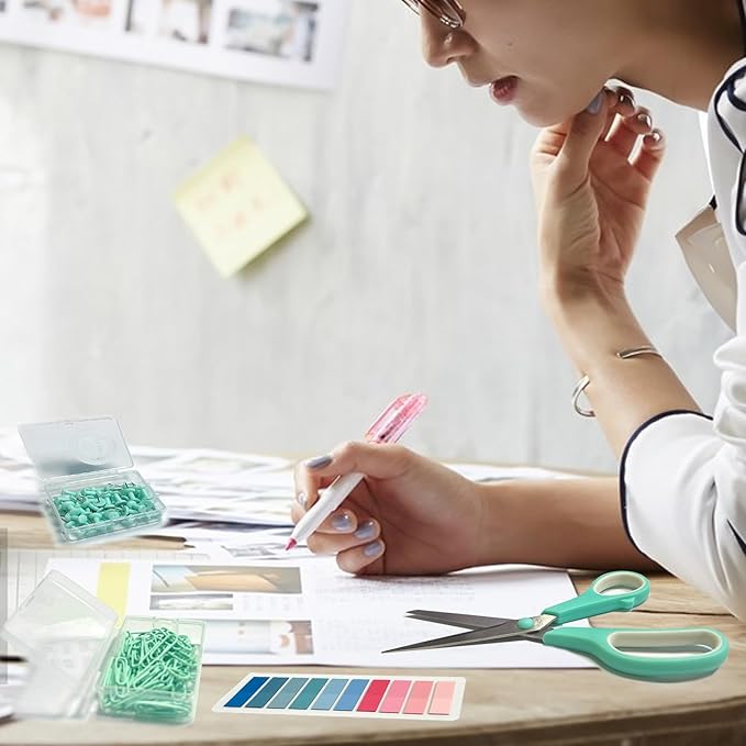 Mint Green Desk Accessories, Teal Office Supplies, Stapler and Tape Dispenser Set, Teal Desk Accessory Kit, Gift for Students, Women, Coworkers, Boss Lady, Office Clerks