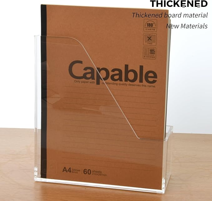 Magazine Holder - Acrylic File Holder and Desk Organizer, Clear Bookend File Sorter, Acrylic Book Organizer and Storage Box for Documents, Magazine Holder Rack for Classroom, Home, and Office