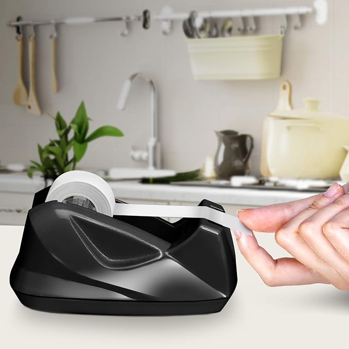 Acrimet Premium Desktop Tape Dispenser, Plastic, Non-Skid Base (Heavy Duty) (Black Color)