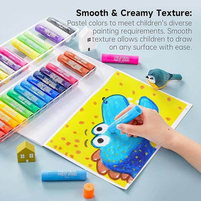 Shuttle Art Tempera Paint Sticks - 30 Solid Colours - Quick Drying - Works Great on Paper, Wood, Glass, Ceramic, Canvas