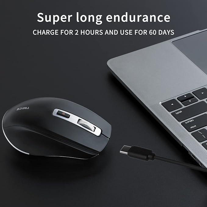 TMICE TKM01A Wireless Bluetooth Mouse Shots Controller Dual Mode (Bluetooth 5.0/ Wireless 2.4GHz) TikTok Controller and Mouse for iPhone, iPad, iOS, Android, Windows Black