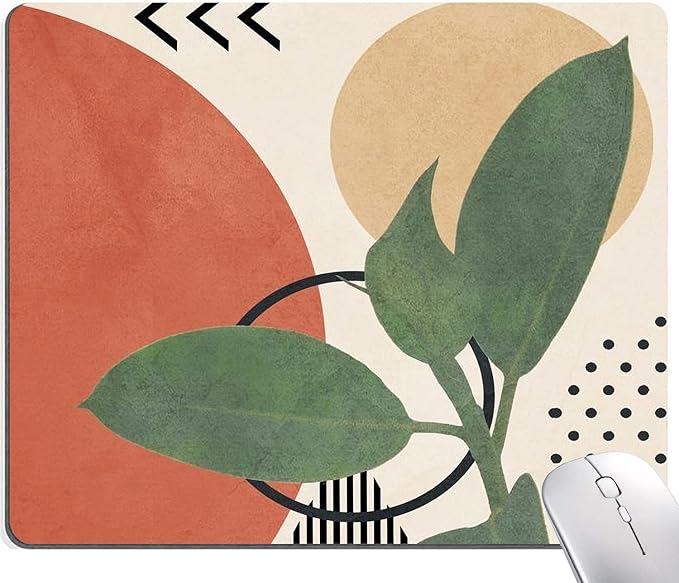 Modern Abstract Mouse Mat Square Waterproof Non-Slip Rubber Base MousePads for Office Laptop, 9.5"x7.9"x0.12" Inch