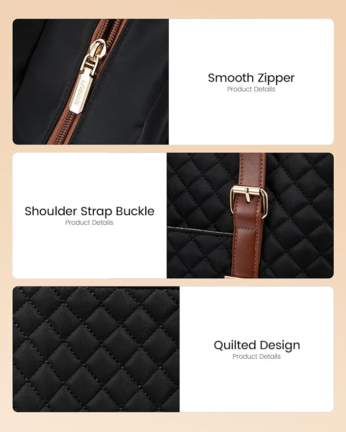 LOVEVOOK Laptop Bag for Women, 17.3 Inch Work Tote Computer Bag With Large Cup Holder & Adjustable Strap, Lightweight Large Laptop Briefcase for Travel, Bussiness, Teacher