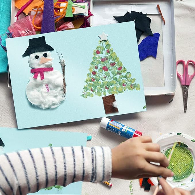 100 Sheets Blue Shimmer Cardstock 8.5 x 11 Metallic Paper, Goefun 80lb Card Stock Printer Paper for Invitations, Weddings, Parties, Showers