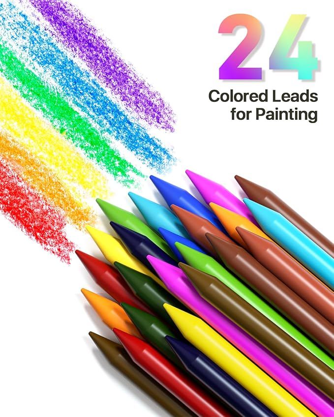 34PCS Art Mechanical Pencil Set, Drafting Pencil 0.5, 0.7, 0.9MM & 3PCS 2.0MM Mechanical Drawing Pencils with 384PCS Leads (6B 4B 2B HB 2H 4H Color) for Artist Sketching Drawing