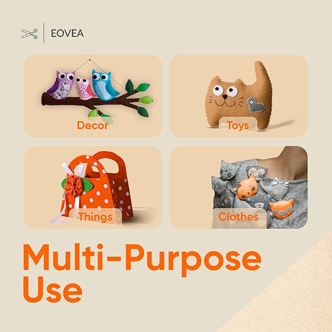 EOVEA | Acrylic Felt Fabric by The Yard - Non-Stiff, Soft Material - 72" Wide - 1.6mm Thick Felt Sheets for DIY Crafts, Sewing, Upholstery, Cushion, Padding(Sand Beige, 2 Yard)