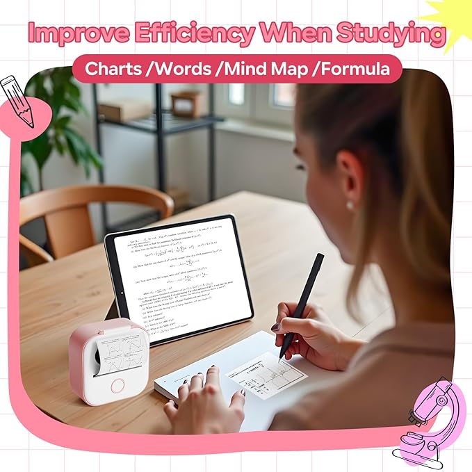 Sticker Printer Machine, Print Pods Mini Maker with 1 Roll Paper, Mini Portable Sticker Maker Y02C, Bluetooth Inkless for Phone, Thermal Portable Machine for Journal, Note, Photos, Learning