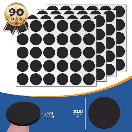 DIYMAG 90Pcs Magnetic Dot with Self Adhesive, Round Magnets Magnetic Tape Flexible Magnet Sheets with Adhesive for Crafts, Photos and Die Storage Easy Peel and Stick, 1.2 x 0.08inch