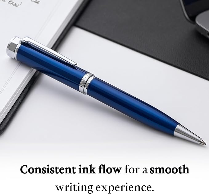 Ellington Pens Luxury Ballpoint Pen – Premium Quality, Smooth Writing Experience, Elegant Design, Includes 2 Ink Refills (Black & Blue) – Ideal for Professionals and Gift Giving