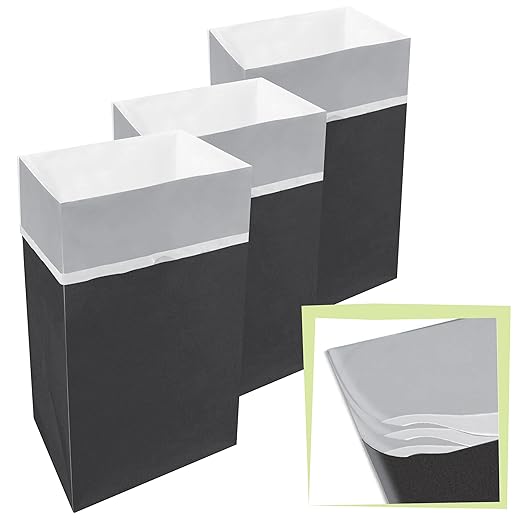 | 30 Gallon Multi-Liner Disposable Trash Cans (3-Pack) - Reusable Garbage and Recycling Bins for Parties, Events, and More (Black)