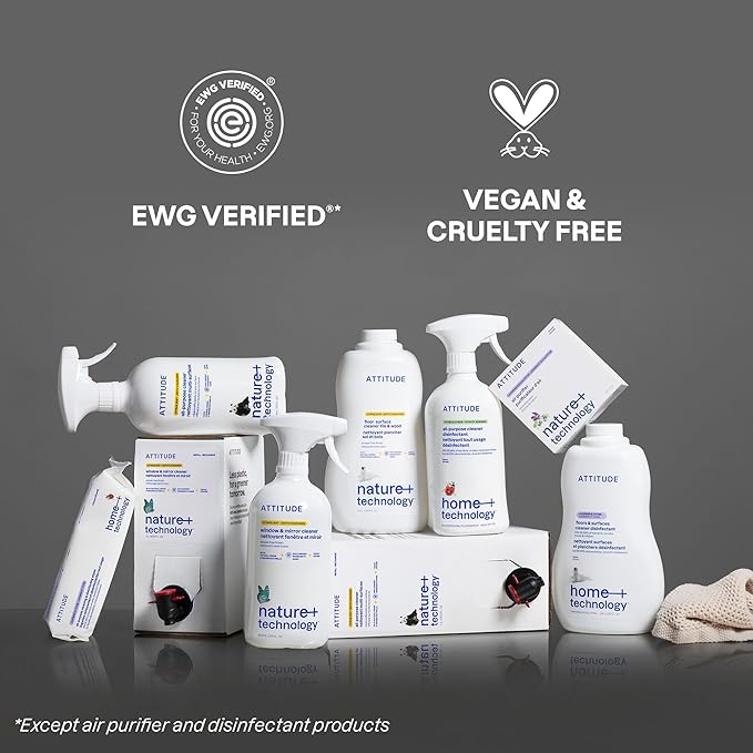 ATTITUDE Floor Cleaner Refill, EWG Verified, Streak-Free, Vegan & Plant-Based for Tile, Wood & Laminate Floors, Citrus Zest Scent, 67.6 Fl Oz