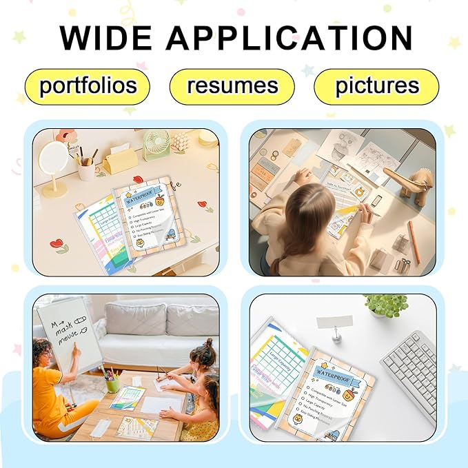 TOTiyea 20 Pack Clear Report Covers with Sliding Bars, 9mm (70 Sheet Capacity) White Sliding Bar File Folders, for Letter Size