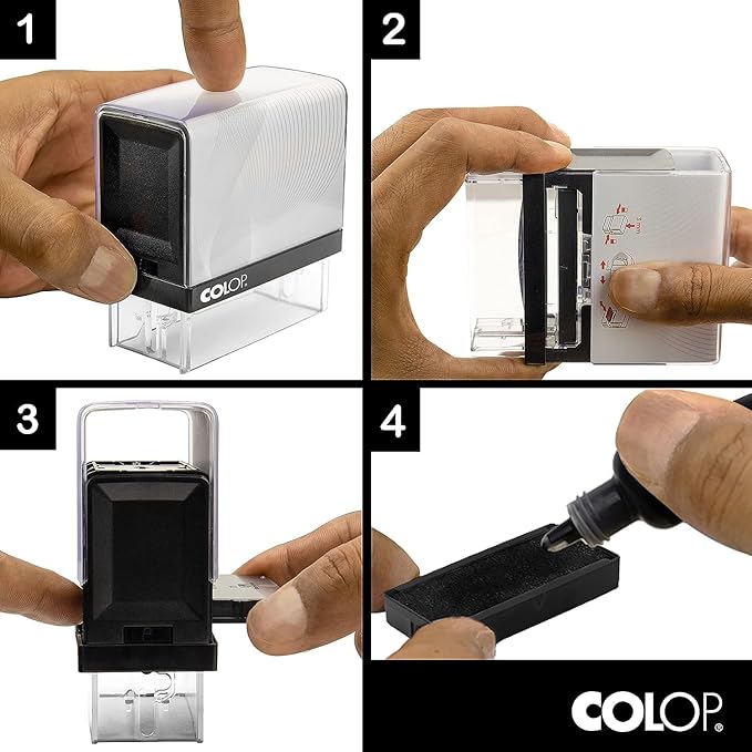 COLOP Large Size Self Inking Custom Signature Stamp - Choose from 15 Ink Colors