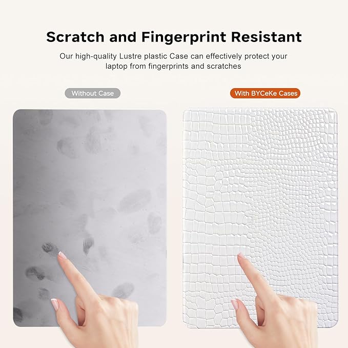 for MacBook Air 15 inch Case 2023 2024 2025 M4 A3241 M3 A3114 M2 A2941 Crocodile Case,Sturdy Protective Alligator Glossy Leather Classic Business Hard Shell&Keyboard Cover for Mac Air15,White