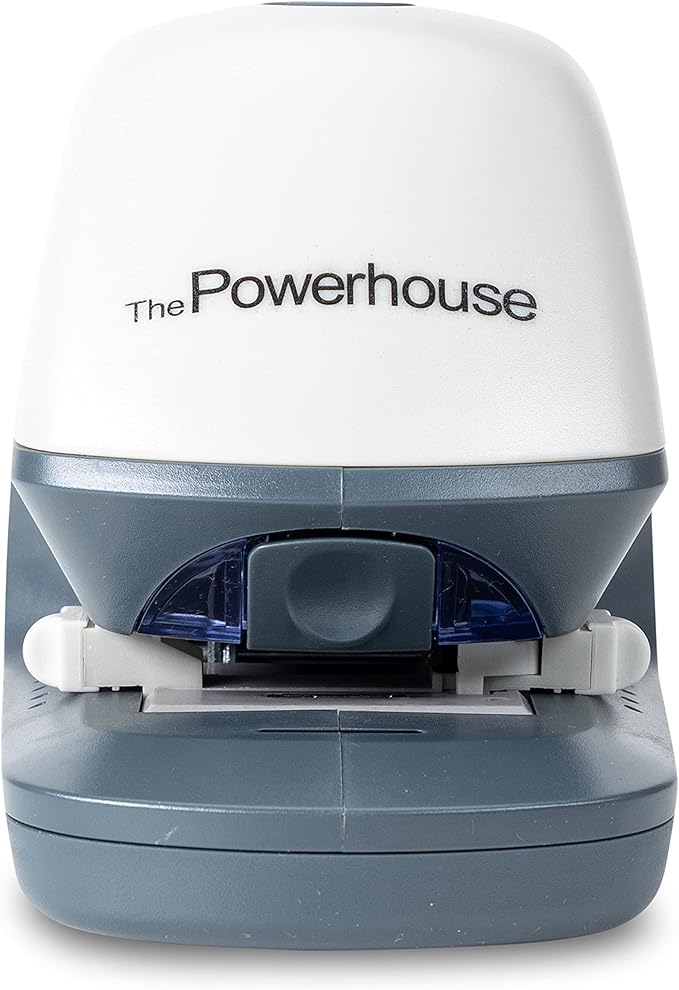 Powerhouse Ultra-Quiet 40 Sheet Premium Electric Stapler – Jam-Free Flat Clinch for Office, School, or Home – Adapter, Magnetic Remover, 1,250 Staples, Does not Require Special Staples