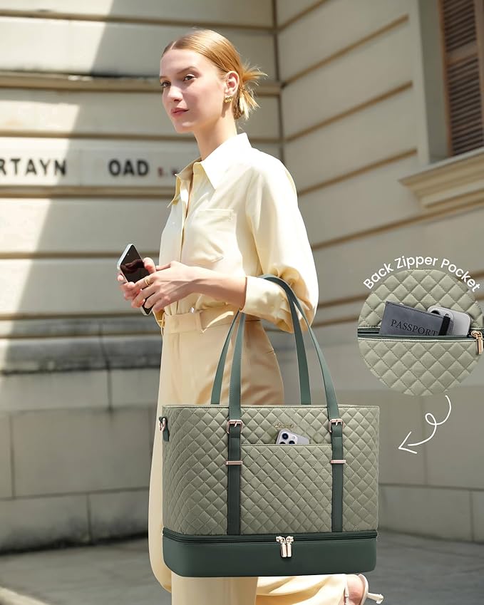 LOVEVOOK Lunch Tote Bag for Women, 15.6 Inch Laptop Work Bag With Lunch Compartment & Large Cup Holder, Lightweight Work Briefcase for Travel, Bussiness, Teacher